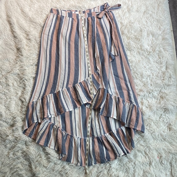 ASOS DESIGN woven stripe frill beach sarong skirt - Picture 6 of 6